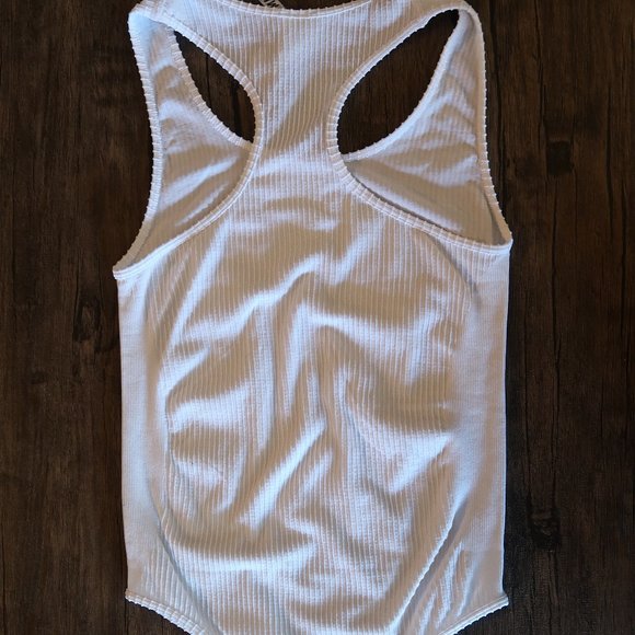 White Ribbed Bodysuit (NWOT) - Picture 3 of 3